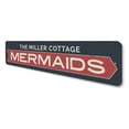 thumbnail image 4 of Mermaids Arrow Family Name Beach Cottage Sign Beach House Sign Beach Decor Aluminum Sign - 4x18 inches, 4 of 4