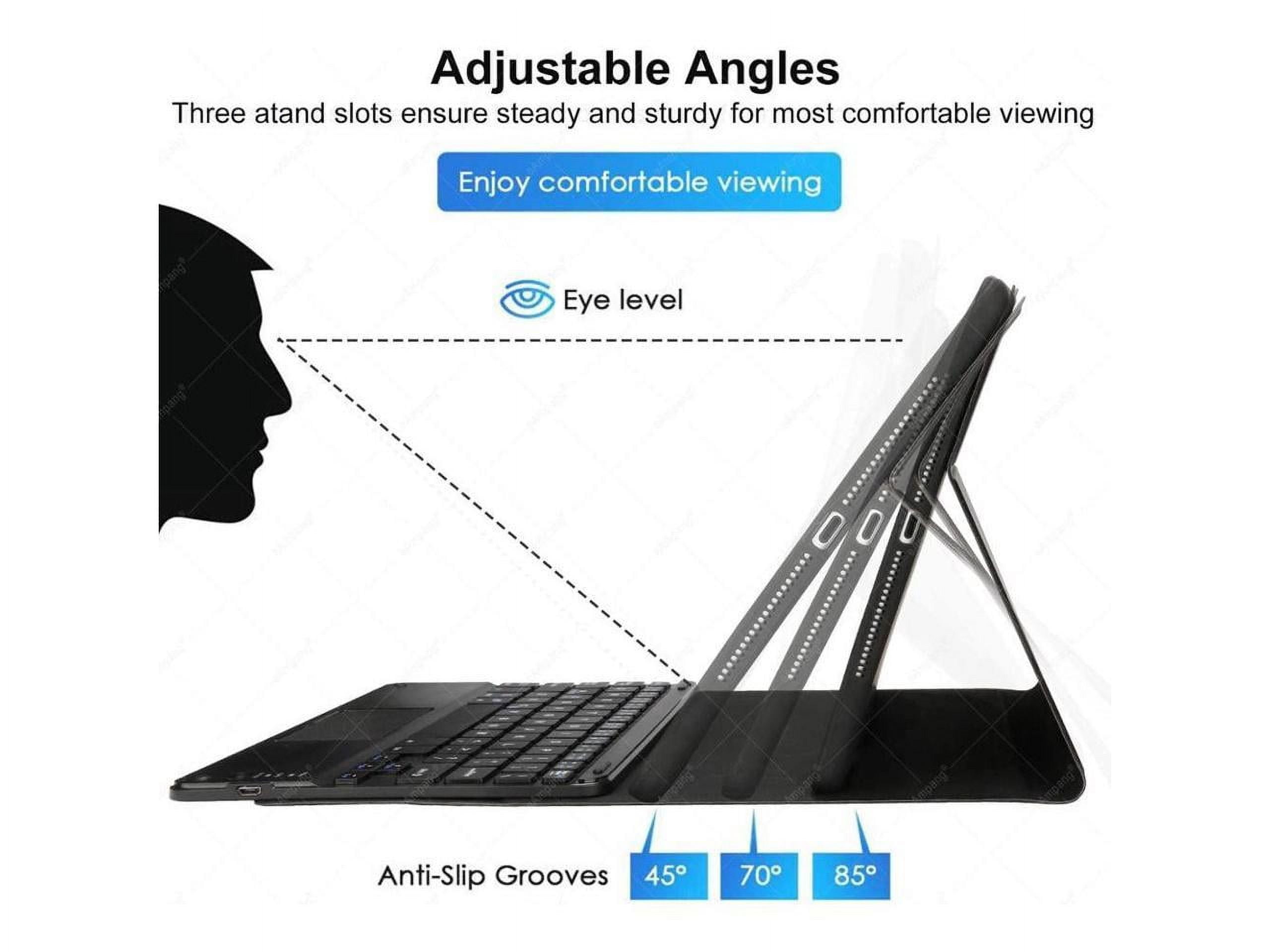 Bluetooth Keyboard Case with Trackpad for iPad Pro 12.9 inch 2017 2015 (Old Model, 2nd & 1st Generation) Removable Wireless Keyboard with Leather Cover / Pencil Holder