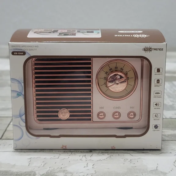 SIANA- Tech Trendz Mini Retro Radio Wireless Bluetooth Speaker & Microphone - Pink