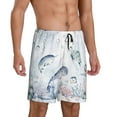 thumbnail image 2 of Bixox Men's Sea Animals printed lightweight casual shorts, soft sleep shorts with pockets., 2 of 7