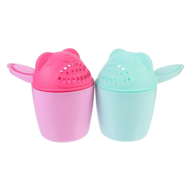 2pcs Oso de dibujos animados Baby Shampoo Cops Multifuncional Baño Scoop Water Spoons