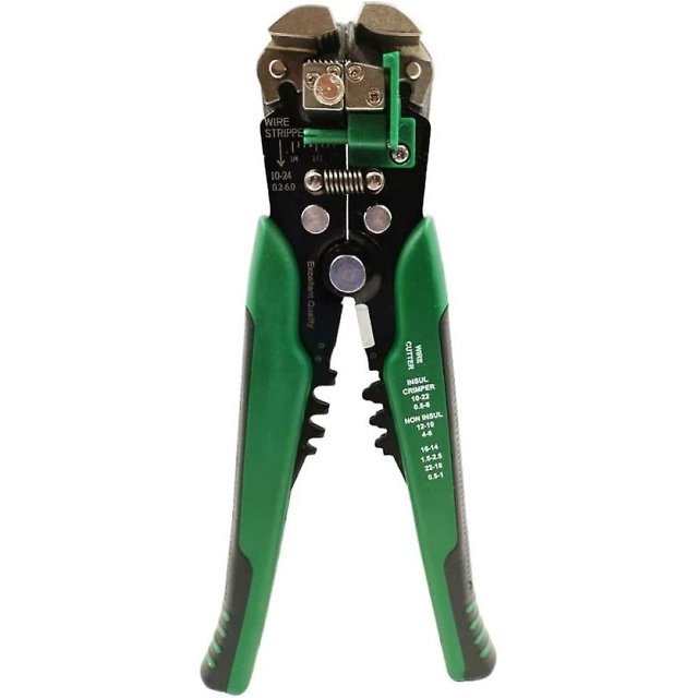 Jinsinto Outil de Connecteur de Coupe-Fil Automatique Pince à Sertir Fil Décapant Multifonction - Vert Foncé