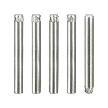 

4x35mm 304 Stainless Steel Dowel Pins 5 Pack Knurled Head Flat End Dowel Pin