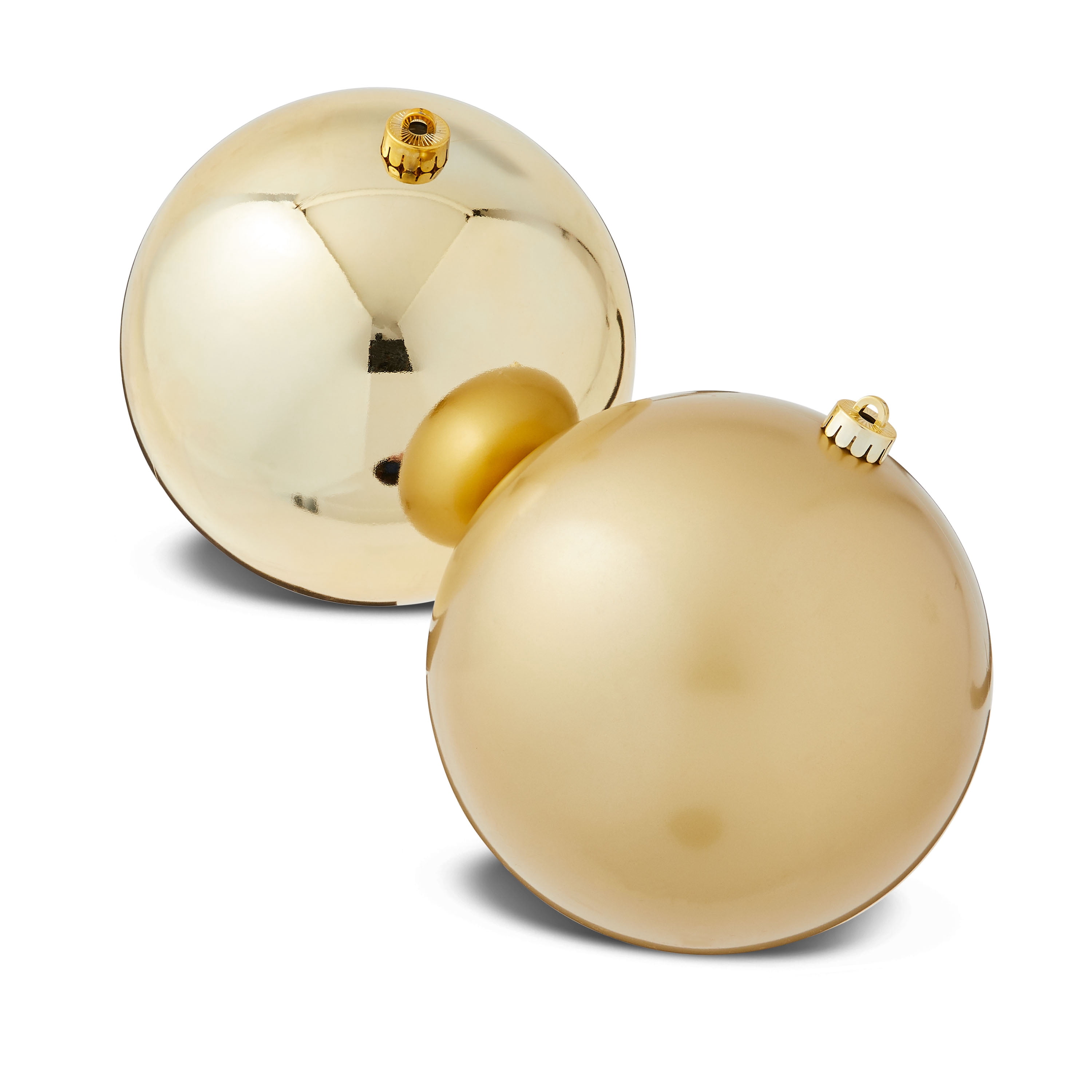 2-Count Gold Jumbo Shatterproof Christmas Ornaments, 7.8 in, by Holiday Time