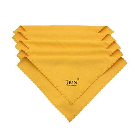 5 Pcs Guitar/Piano Cleaner Cleaning Towel For Musical Instrument Accessory Yellow