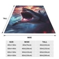 thumbnail image 3 of Vsdgher Dramatic Shark Attack Ultra-Soft Micro flannel Blanket Throw Blankets for Couch Sofa, Bed (4 sizes)-40"x30", 3 of 7