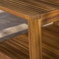 thumbnail image 3 of Wilcox Outdoor Acacia Wood Loveseat and Coffee Table Set with Cushions, Teak, Blue, 3 of 4