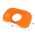 thumbnail image 3 of Cojín de cuello de avión inflable de aire de prensa de almohada de viaje en forma de U (naranja), 3 of 3