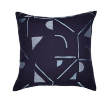 LR Home Stacy Garcia Cotton Blend Poly Filled Pillow in Blue, 20" x 20"