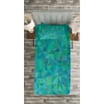 thumbnail image 3 of Ambesonne Abstract Quilted Bedspread Set 2 Pcs, Triangle Mosaic Design, Twin Size, Green Navy, 3 of 3