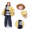 thumbnail image 4 of Muñeca De Personas En Miniatura, Personas De Porcelana En Miniatura De Alta Simulación, Abrigo Amarillo, Jóvenes, Decorativos Hechos A Mano Para Accesorios De Casa De Muñecas, 4 of 7