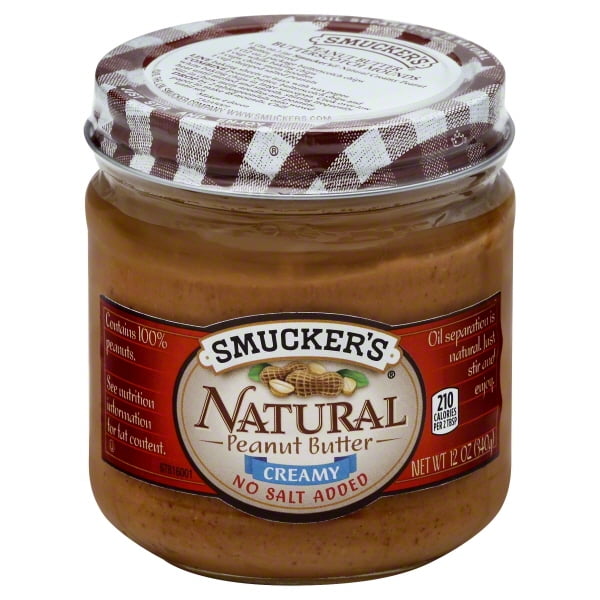 Smucker's Natural No Salt Added Creamy Peanut Butter, 12 oz Walmart