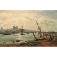 thumbnail image 2 of Frederick Nash 24x17 Gold Ornate Framed and Double Matted Museum Art Print Titled - Rochester Cathedral and Castle, 2 of 4