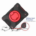 thumbnail image 6 of iPad 7th Generation Case 2019 with Hand Strap, Dteck 8th Generation iPad case with 360 Degree Kickstand Shoulder Strap Three Layer Silicone Cover for iPad 10.2 Inch 2019 2020 Releases, Black+Red, 6 of 8