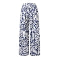 thumbnail image 6 of Palazzo Pants for Women 2026 Spring Summer Lightweight Chiffon Elastic Waist Mid Rise Wide Leg Flowy Boho Beach Pants, 6 of 6