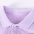 thumbnail image 6 of Kids Preppy Girls Summer Dress Solid Color Short Sleeve Casual Peter Pan Collar Soft Party Dress for Children Light Purple 3 Years-4 Years, 6 of 6