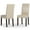 Satin Cream, variant on Pemberley Row Faux Leather Stone Gray Dining Chair Rectangular 39.4" x 18.2" x 18.5" Unassembled