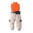 thumbnail image 1 of Hiiyo Infant Girls Outfits Sleeveless Ribbed Tank Top Cargo Pants with Belt, Sizes 12M-5T, 1 of 8