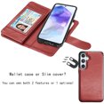 thumbnail image 5 of Galaxy A35 5G Case, A35 5G Wallet Case, Samsung Galaxy A35 5G 6.6 inchs PU Leather Case,Luxury Cash Credit Card Slots Folio Flip Cover [Detachable Magnetic Case] & Kickstand -Wine Red, 5 of 7