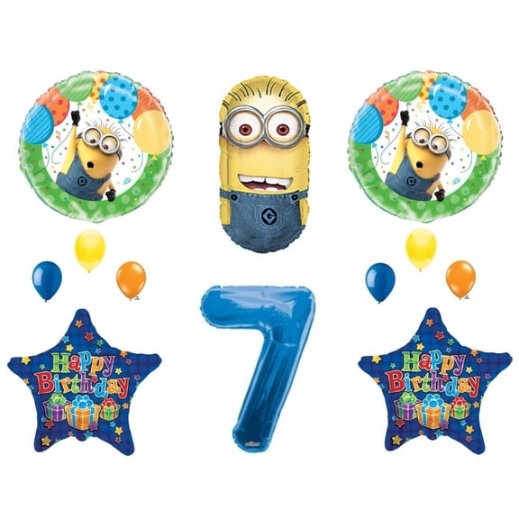 7th DESPICABLE ME MINIonS Happy Birthday PARTY Balloons Decorations Supplies