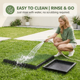 thumbnail image 4 of Dog Toilet Indoor Puppy Training Pad, Dog Potty Pet Training Grass Mat, Removable Waste Tray for Easier Clean Up, with 2 Pcs Artificial Turf, 25''x20'', 4 of 7