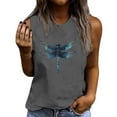 thumbnail image 2 of Women's Tops Clearance Under $10 Free Shipping Summer Casual Round Neck Loose Sleeveless T-Shirt, 2 of 4