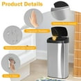 thumbnail image 2 of Automatic Trash can 22 Gallons Garbage Can Large Kitchen Trash Can  Stainless Steel   Trash can with Lid for Kitchen, Home, Office, Silver, 2 of 7
