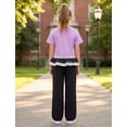 thumbnail image 4 of OBEEII Teen Girls 2 Piece Clothing Set Fashion Cotton Tee Fashion Layered Flounce Cargo Pants with Pockets Y2K Girls Summer Outfits, 4 of 10