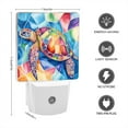 thumbnail image 3 of Square LED Night Lights Lamp with Dusk to Dawn Sensor, Colorful Mosaic - Shelled Turtle Night Light Plug Into Wall for Kids Room, Bedroom, Bathroom, Kitchen, Hallway, 3 of 3
