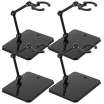 Luxshiny 4Pcs Plastic Adjustable Action Figure Stand Black Display Rack for Home Decor