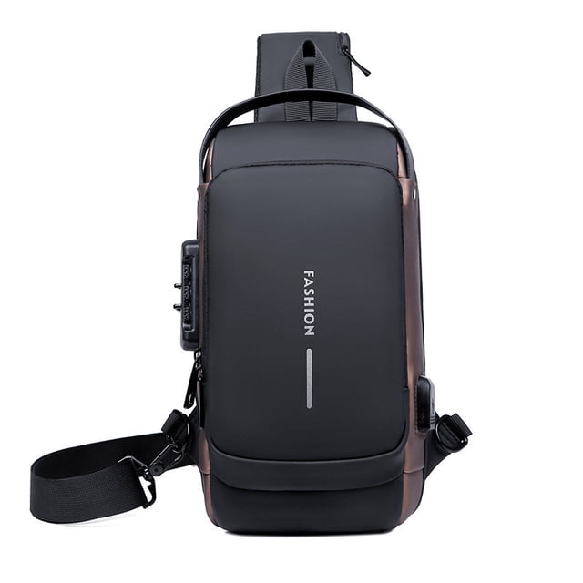 Bolsa de honor anti -robo mochila cruzada mochilera en la mochila impermeable con puerto de carga USB Puerto casual liviano Meser Meser Deportes-12