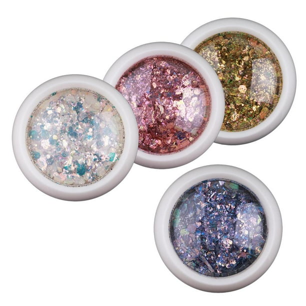 4x Nail Art Decoración Glitter Polvo Paillette Lentejuelas Nail Art Salon UNA Jinwen Lentejuelas de moda para uñas