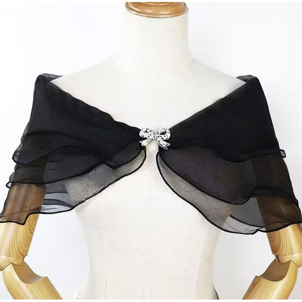 Chal de novia de moda blanco, chal de encaje, chal fino de verano, accesorios de boda