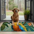 thumbnail image 4 of Fenyluxe Parrot Tropical Leaves Square Door Mat Non-Slip Indoor Outdoor Rug for Home Entrance - Recycled Rubber Backing - UV Resistant - Stain Resistant - All Season Use 19.68*39.37 in, 4 of 6