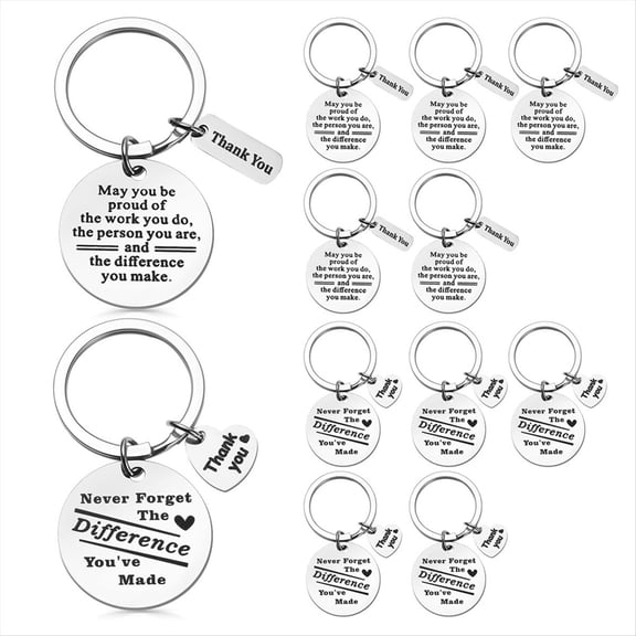 12 Pcs Thank You Gifts Keychain Appreciation Women Inspirational for Coworker Employee Farewell