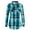 Sky Blue, variant on Spring & Autumn Women's Gingham Shirt with Pocket and Button Comfortable, Casual Printed Design Suitable for Multiple Occasions, Available in Various Sizes, Easy Care Instructions