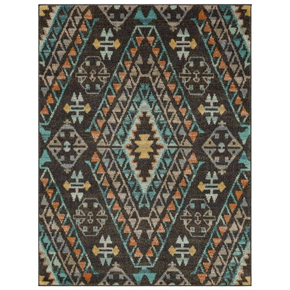 Mohawk Home Chippiparai Low Pile Latex Backed Stain and Fade Resistant Geometric Multi Indoor Area Rug, 3'3" X 5'