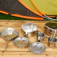 thumbnail image 1 of OUNONA Stainless Steel Camping Cookware Set Camping Cooking Utensils Set Portable 1 Set, 1 of 8