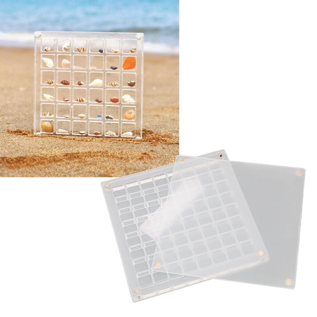 Acrylic Magnetic Seashell Display Box, Seashell Storage Organizer with Transparent Design, Gemstone Beads Storage Display Organizer Box for Rocks Beads Jewelry