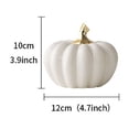 thumbnail image 2 of White Ceramic Pumpkin Ornament Desktop Home Halloween, 2 of 5