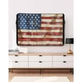 thumbnail image 5 of American Flag Outdoor TV Cover 40 to 43 Inch Weatherproof, Watercolor USA Flag Red Blue 600D Oxford TV Covers with Waterproof Zipper, Outside Flat TV Screen Protector Size 40"W x 25"H x 4.5"D, 5 of 7