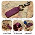 thumbnail image 4 of Genuine Leather Keychain Leather Key Chain Holder for Men and Women Key Fob Holder with Belt Loop Clip and 2 Metal Rings, 4 of 7