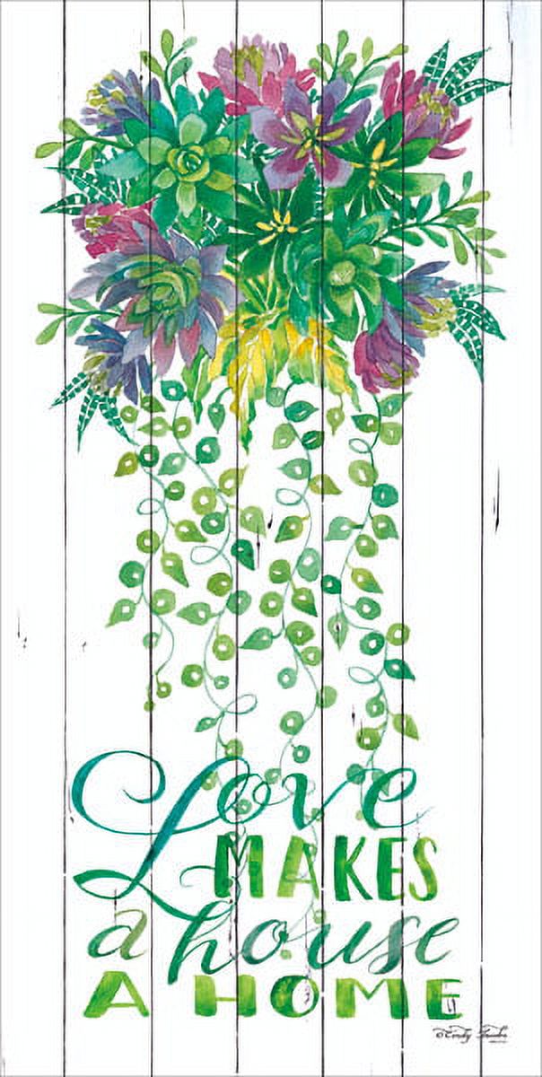 Gango Home Decor Cottage Love Grows Here, Grow Happiness, & Love Makes a House a Home by Cindy Jacobs (Ready to Hang); Three 8x18in Brown Framed Prints - image 4 of 6