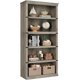 thumbnail image 2 of Qinaqin Gris 71in Alto 5 Niveles de Profundidad Madera Bookcase Farmhouse Style Abierto cm Profundidadisplay Bookshelf para Oficina en Casa Living Sala o Dormitorio, 2 of 5