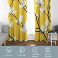 thumbnail image 5 of Magnolia Curtains For Living Room, Branches Flower Blackout Curtains 2 Panels Set For Bedroom, Yellow Floral Patterned Grommet Window Treatments Room Decor 42"W x 90"L, 5 of 6