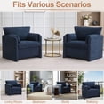 thumbnail image 5 of Oversized Accent Chair, 32.68" Wide Modern Armchair with Deep Seat, Mid-Century Comfy Reading Chair, Chenille Sofa Chair, Blue, 5 of 7