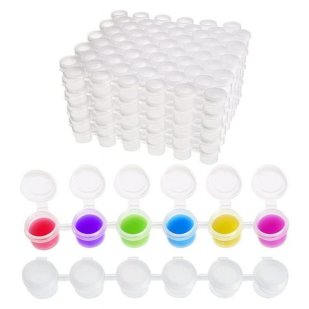 50 Tiras para Botes de Pintura, 300 2 Ml / 0.07 Oz, Tarros Pintura VacíOs con Tapas, Aulas, Pinturas, Festivales Arte