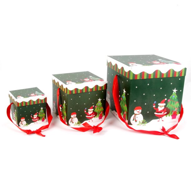 3 Pcs Gift Boxes Wrapped Gift Boxes Christmas Party Favor Box with Lids