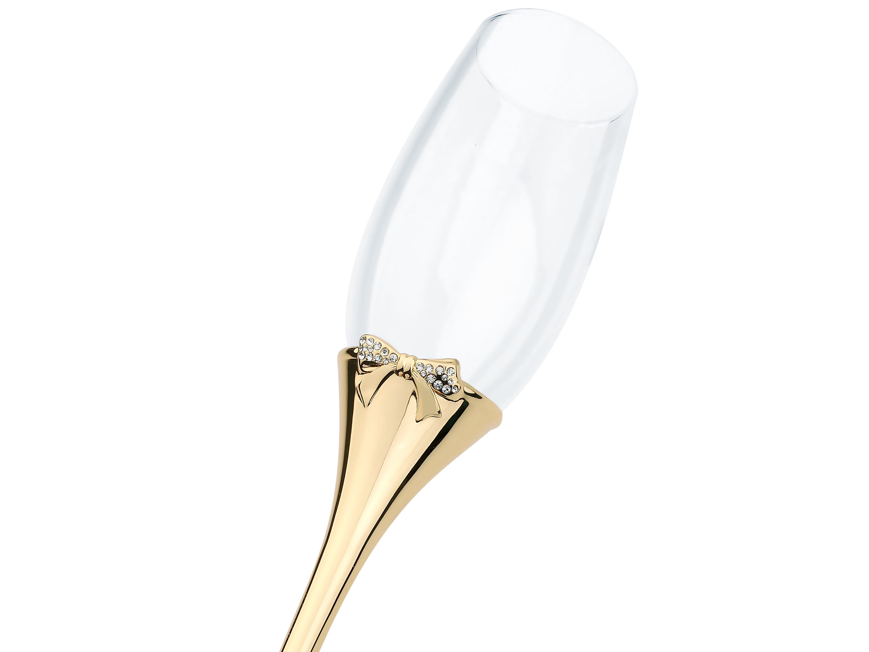 Bow-Tiful Collection Toasting Flutes & Cake Serving Set in Gold