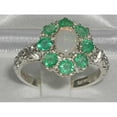 thumbnail image 2 of LBG British Made Stunning 9k White Gold Natural Opal & Emerald Womens Anniversary Ring - 33 size options - Size 8.5, 2 of 6